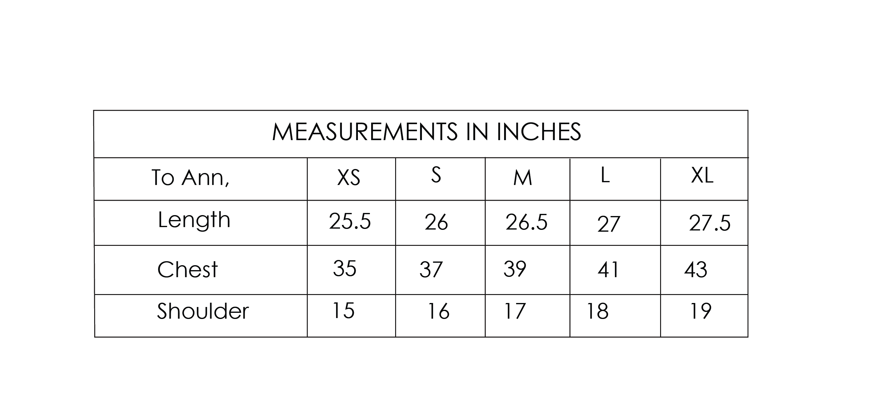 Size Chart