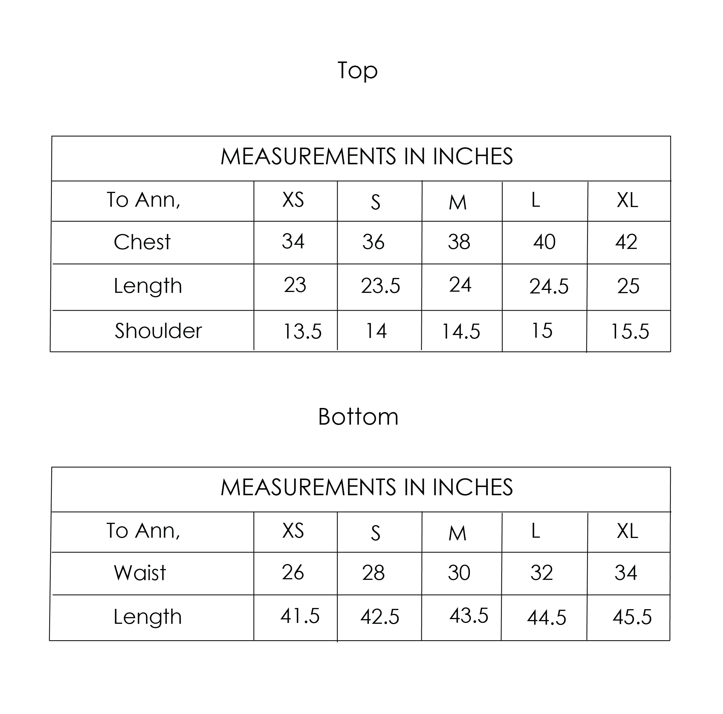 Size Chart
