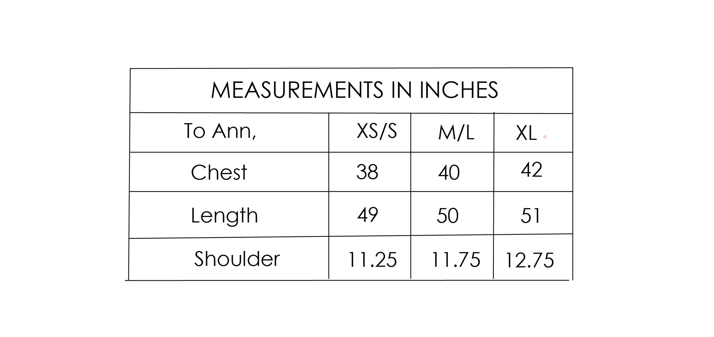 Size Chart
