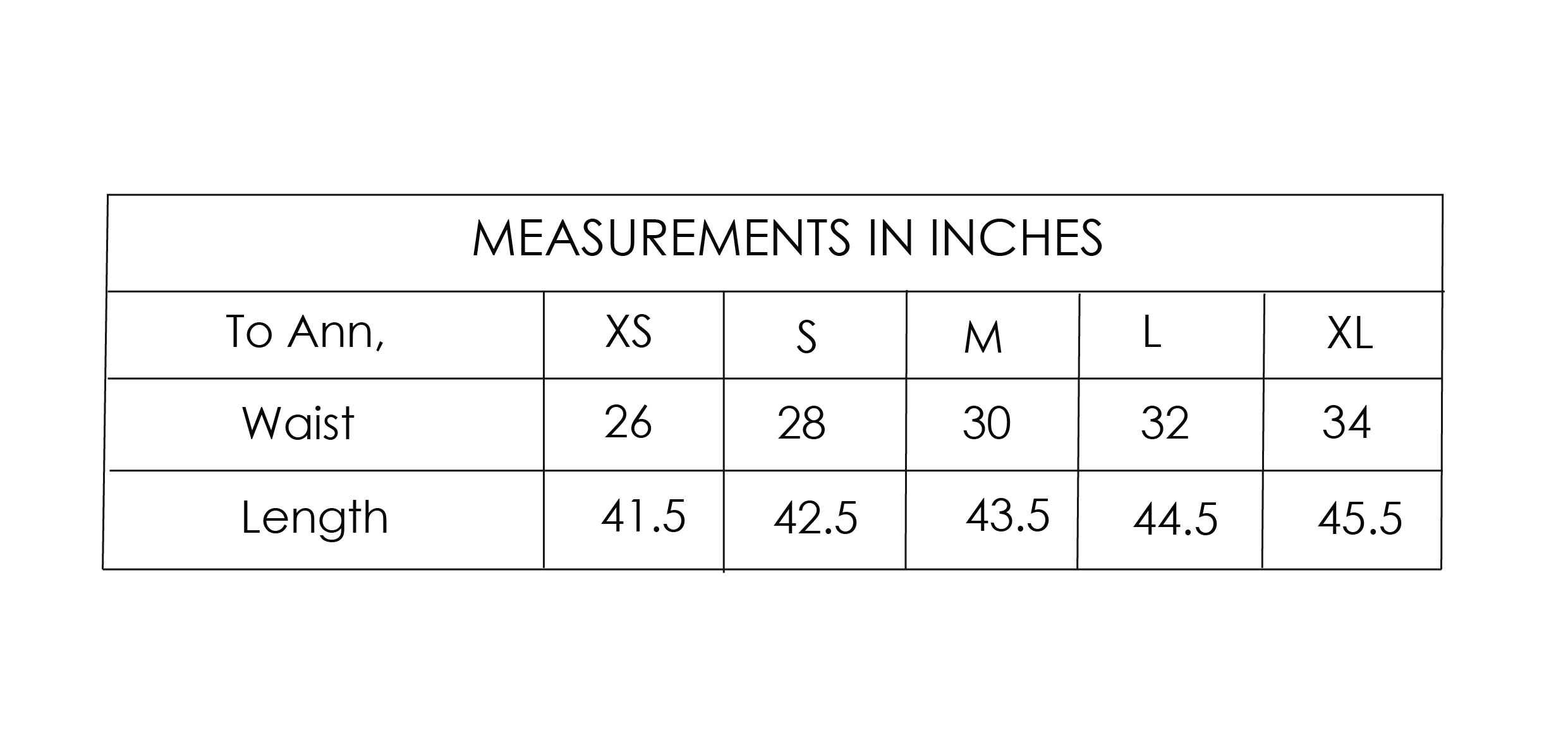 Size Chart