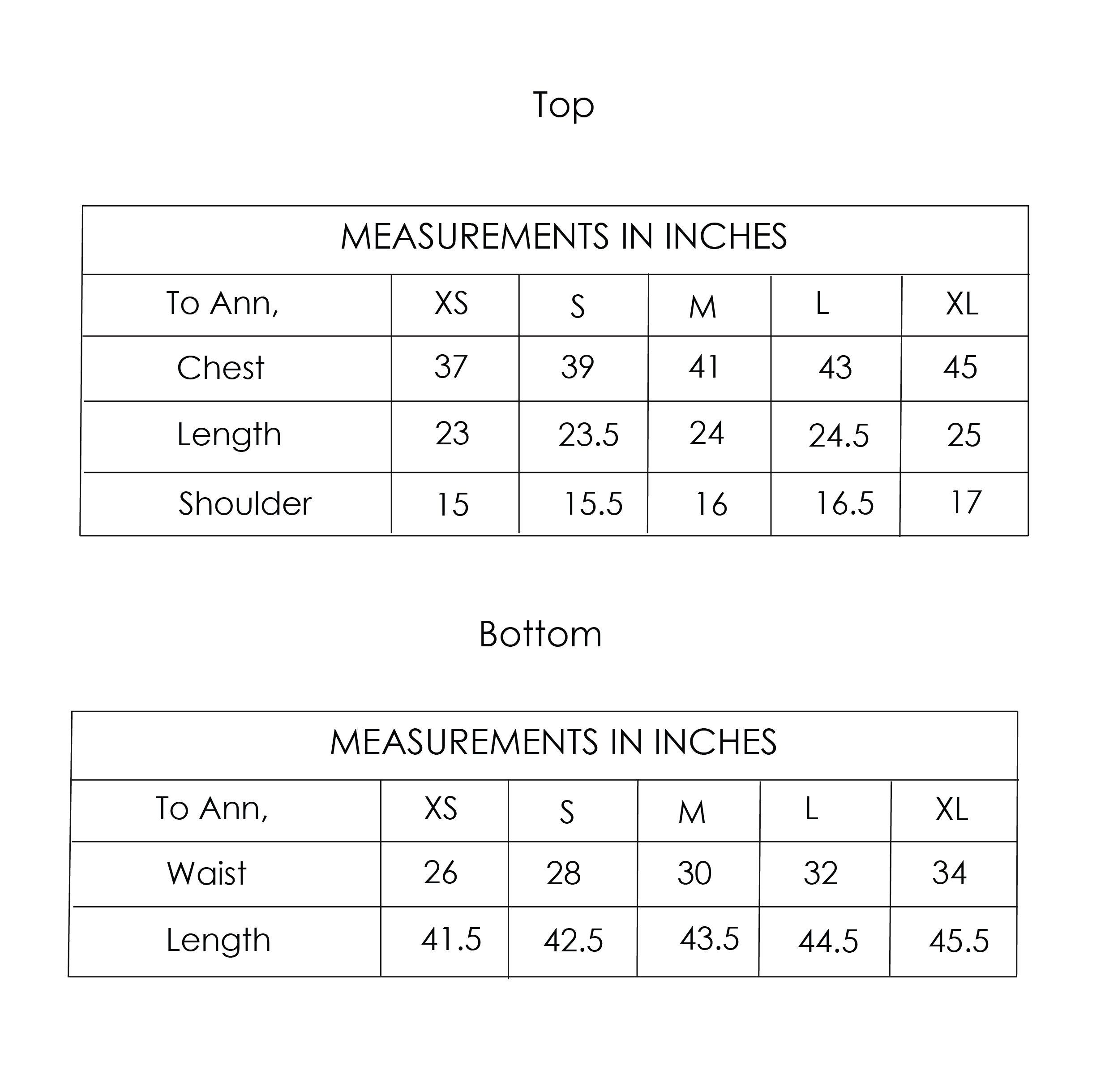 Size Chart