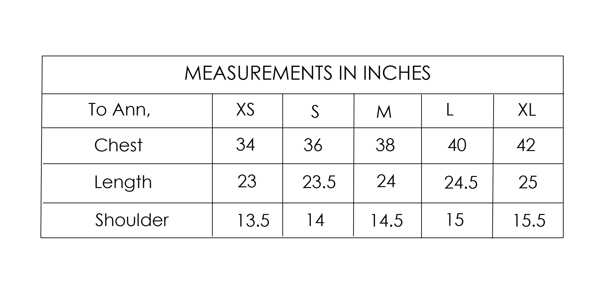 Size Chart
