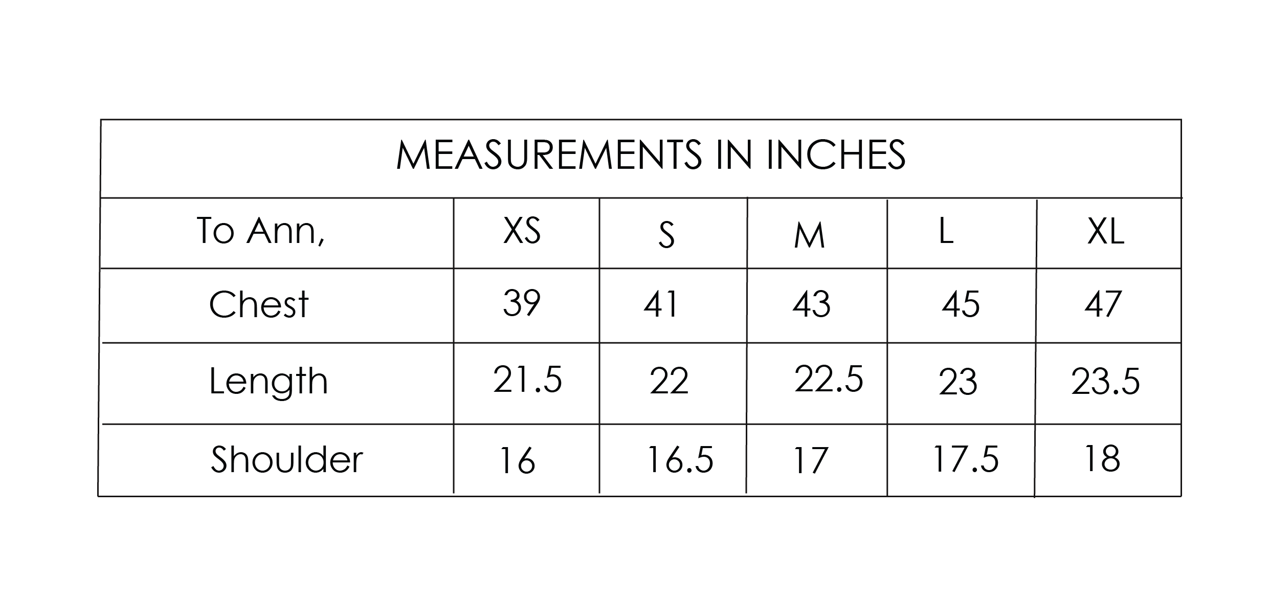 Size Chart